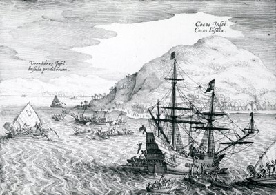 View of Cocos Island and Verraders Island, 1655 by Mattaus the Younger Merian